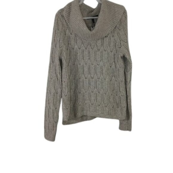 White House Black Market Womens Cowl Neck Sweater Shimmer Biscotti Lunar XL New - Picture 6 of 8